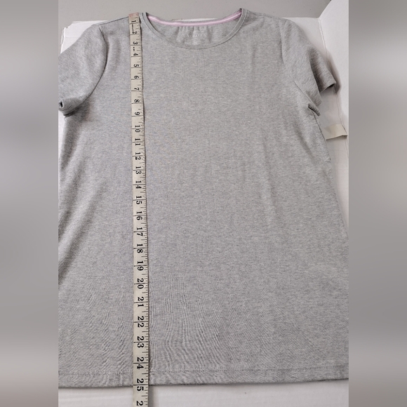 NWT Talbots Petite Women's Cotton Summer Gray Pullover Short Sleeve Tee Size MP - Picture 13 of 13
